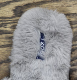 Izod Womens Faux Fur Slide Buckle Slippers Gray M (7-8)
