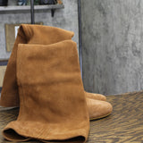 Michael Michael Kors Womens Suede Leigh Boot Dress Block Heel Luggage Brown 9M