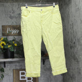 Style & Co. Womens Curvy Cuffed Capri Jeans Distressed Sunbeam Yellow 16