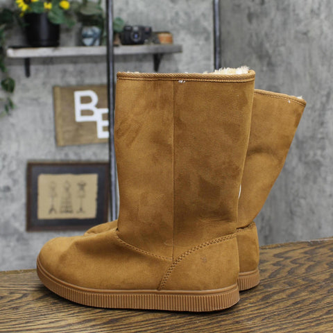 Cat & Jack Girls Natalia Shearling Style Boots 88435465 Cognac Brown 3