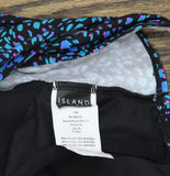 Island Escape Womens Magnolia Underwire Swim Dress One Piece Black Blue Multi 16