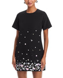 Aqua Womens Embellished Shift Dress IDO12891 Black S