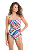 La Blanca Womens Bandeau Tankini Swimsuit Top 19477059615 Multi Blue 12