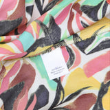 Nine West Womens Woven Short Sleeve Blouse Shirt Top Green Multicolor S