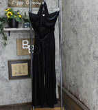Nine West Women's Velvet Halter Jumpsuit WW33Y719RS Black L