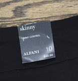 Alfani Elastic Tummy-Control Pull-On Skinny Pants P2947BK194 Deep Black 10