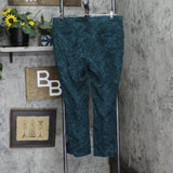 Dg2 Womens Pull-On Stretch Ponte Boot-Cut Pant Green Snake Print PXL