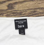 Bar III x Nicole Williams English Knit Cropped Long-Sleeve Top Bright White S