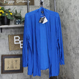 Antthony Womens Long-Sleeve Flowy Cardigan 695071 Sapphire Blue 2X
