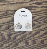 Bijoux Bar Brushed Horse Dangle Drop Earrings Gold / Silver Gray 1.5"