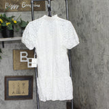 Cece Womens V-Neck Babydoll Tiered Dress 7023936 New Ivory Off White S