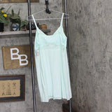 INC International Concepts Womens Lace-Inset Knit Chemise Clear Dew Green XL