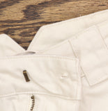 Woolrich X TGT Womens Mid-Rise Barrel Leg Cargo Denim Pants Cream Off White 0
