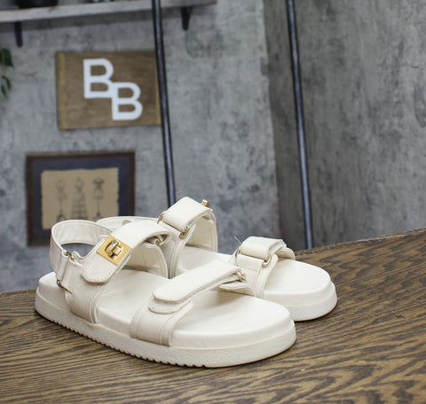 Steve Madden Womens Mona Sandal Stay Put Slingback Bone Leather Off White 9M