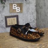 Universal Thread Mary Jane Flats with Ankle Strap 94462393 Leopard Dark Brown 8M