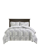 Fairfield Square Geometric Reversible Comforter Neutral Gray Multi Full / Queen