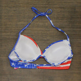 Xhilaration Juniors' Push-Up Reversible Bikini Top AFU85T Blue / Red / White L