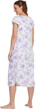 Miss Elaine Nightgown Long Cottonessa Knit Gown Lavender Floral Pink S