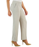 Kasper Extended-Tab Straight-Leg Trouser Dress Pants Summer Straw Gray 16