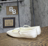 Dolce Vita Womens Reyes Pearl Ballet Flats REYES True White 9.5M