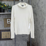 Aqua Womens Pullover Cashmere Turtleneck Sweater V11026 Ivory Off White 2XL