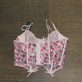 INC International Concepts Womens Printed Bustier Corset Falling Roses Pink L