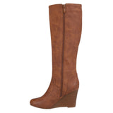Journee Collection Langly Womens Wedge Knee High Boots Brown 8M