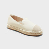 Universal Thread Women's Skipper Wide width Espadrille Flats Cream Off White 10W