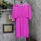 City Chic Womens Trendy Plus Size Sequin Wrap Dress Lipstick Purple Pink 16W