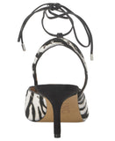 INC International Concepts Lace-Up Strappy Heel Sandals Zebra Black White 7M
