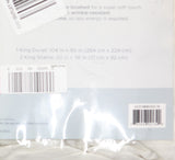 Truly Soft Pleated Duvet Set Ivory Polyester 3-Piece Ivory Off White King