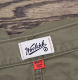 Woolrich X TGT Mid-Rise Straight Fit Cargo Pants Twill Jeans Olive Green 34x32