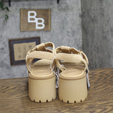 Universal Thread Womens Lucille Platform Gladiator Sandals Natural Brown 11M