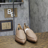Journee Collection Womens Faux Wood Block Heel Maggs Loafers Taupe Brown 7.5M