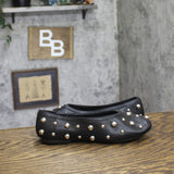 A New Day Womens Pull On Studded Flats Black / Silver 6.5M