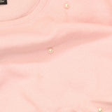 Attitudes by Renee Embellishment Crew Neck Pullover Sweater Pink Lemonade M