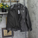 Future Collective Womens Relaxed Faux Leather Moto Jacket 94642737 Black M