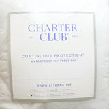 Charter Club Continuous Protection Waterproof Mattress Pad LiquiDry White Queen