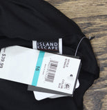 Island Escape Womens Capetown Underwire Tankini Top Swim Black / White 16