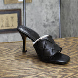 INC Liah Open Toe Heels Amputee Replacement Left Shoe Only Black Smooth 5M