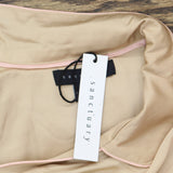 Sanctuary Womens Satin Pajama Shirt Top Button Up SY2726231 Almond Brown XL