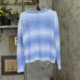 Anybody Womens Eyelash Yarn Long Sleeve Ombre Sweater A672680 Blue Jewel L