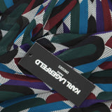 Karl Lagerfeld Chiffon Illusion Sleeves Dress Soft White Veridian Green 6