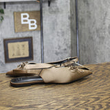 A New Day Womens Camille Satin Slingback Bow Flats 94648295 Brown 8.5M