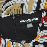 Karl Lagerfeld Womens Printed High-Low Flutter-Sleeve Dress Black Multi 2