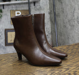 French Connection Womens Alex Kitten Heel Bootie FC-ALEX-S Chocolate Brown 6M