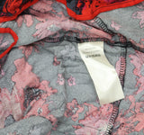 Free People Womens Venice Floral Tie Front Top OB1434186 Night Combo Red Black L