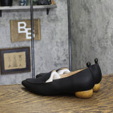 Journee Collection Womens Maggs Faux Wood Block Heel Loafers MAGGS Black 7.5M