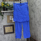 Lauren Ralph Lauren Womens Top & Pants Cover-Up Swim Woven Blue Saturn S