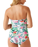 Tommy Bahama Bandeau Tummy-Control One-Piece Swimsuit Tropi-calling White 10